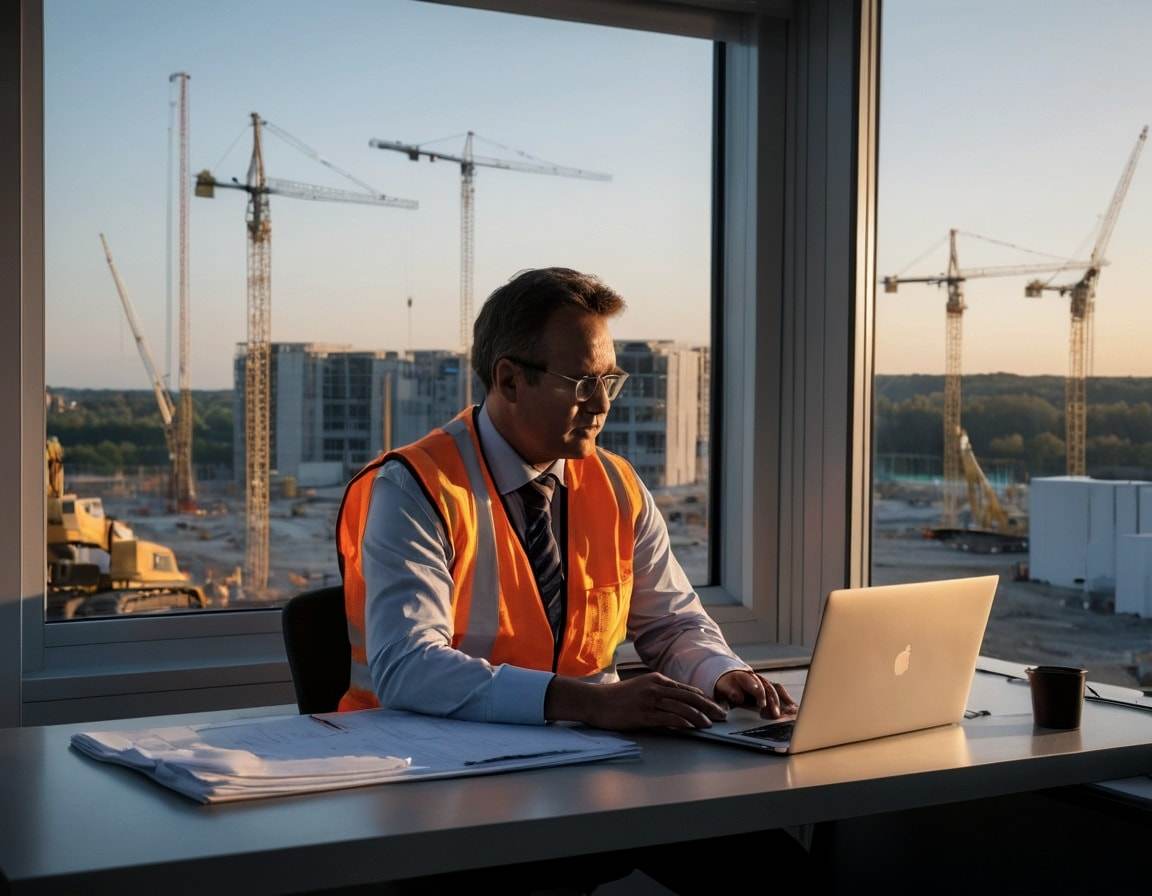 Project coordinator in a site office